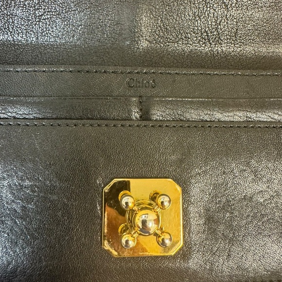 Chloe Black Leather Clutch Elise Continental Wallet EUC - Picture 10 of 13